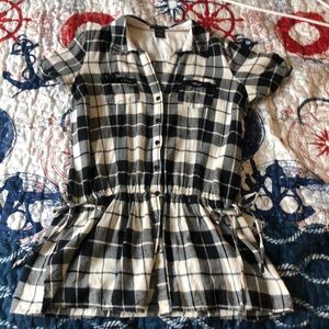 Plaid button down top